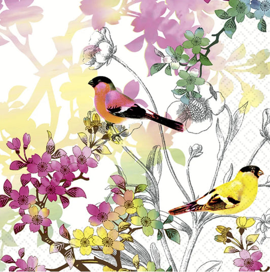 Birds in Spring - Luncheon Napkins