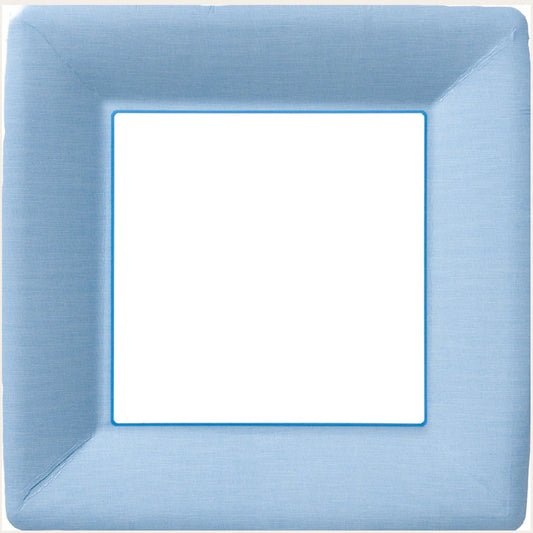 Light Blue Linen Dinner Plate
