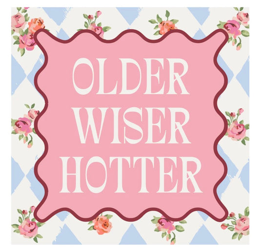 Older Wiser Hotter - Quip Cocktail Napkin
