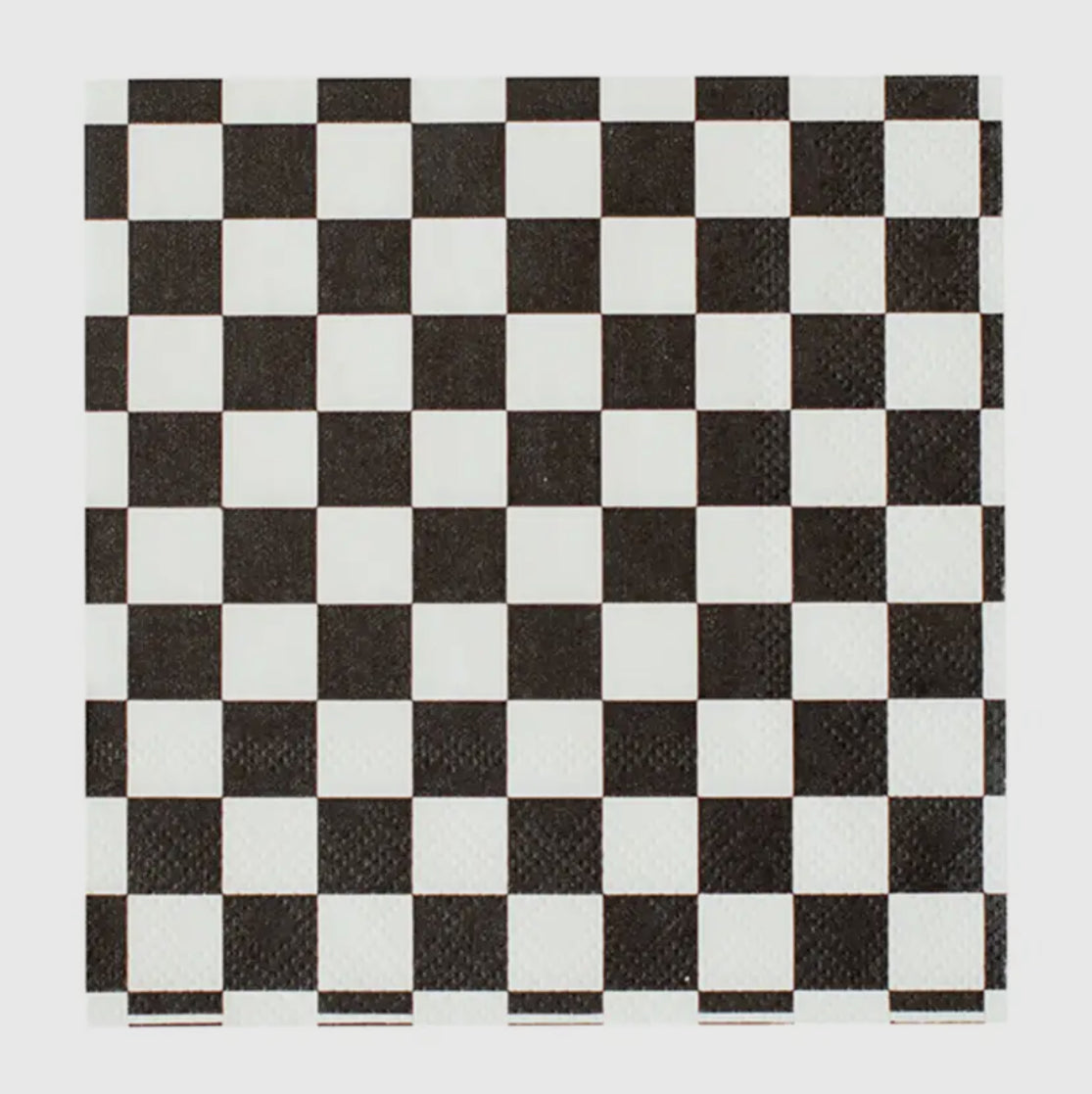 Black Check It Large Napkins