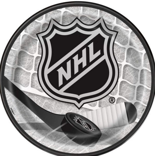 National Hockey League NHL Round Paper Disposable Dessert Plates