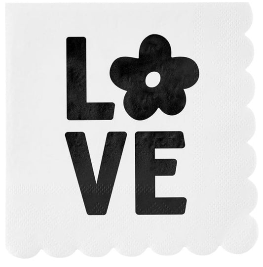 Love Scalloped Cocktail Napkin