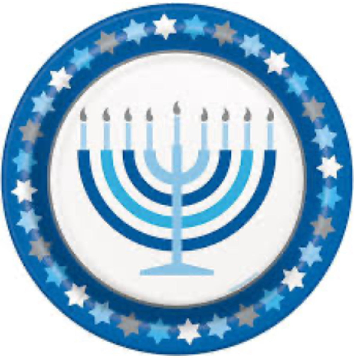 Starry Hanukkah Dinner Plate