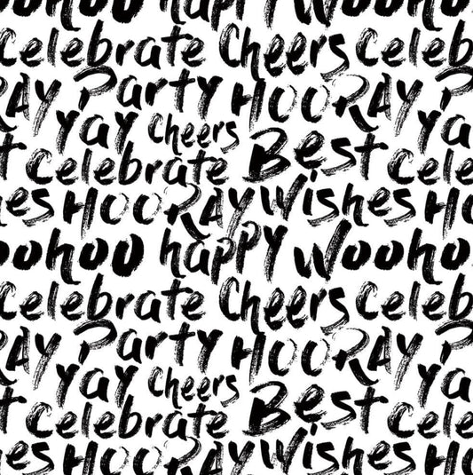 Celebration Black/White Wrapping Paper