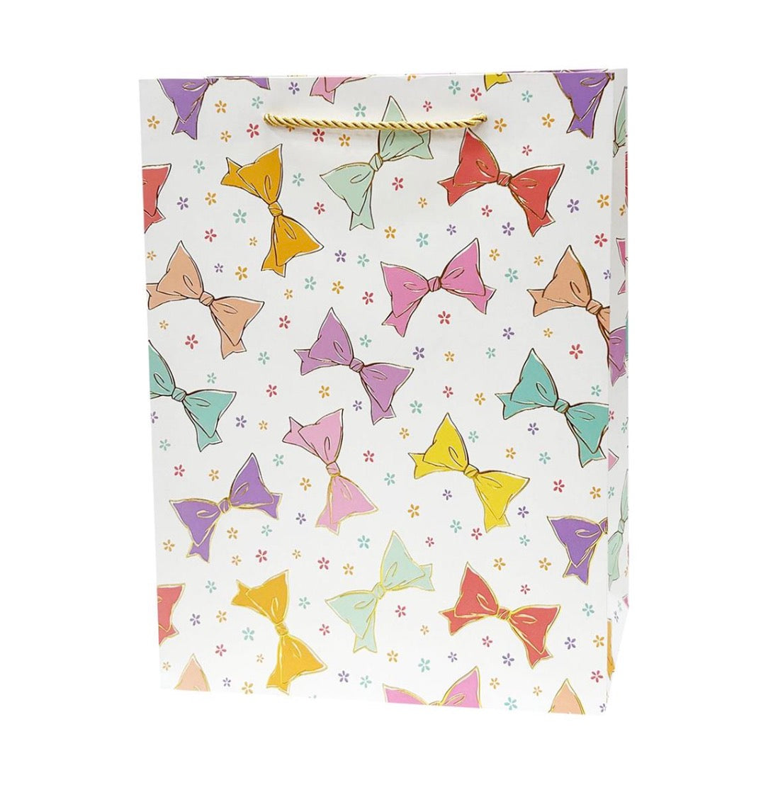 Paper T. Gift Bag, Large, Colourful Bows, Matte