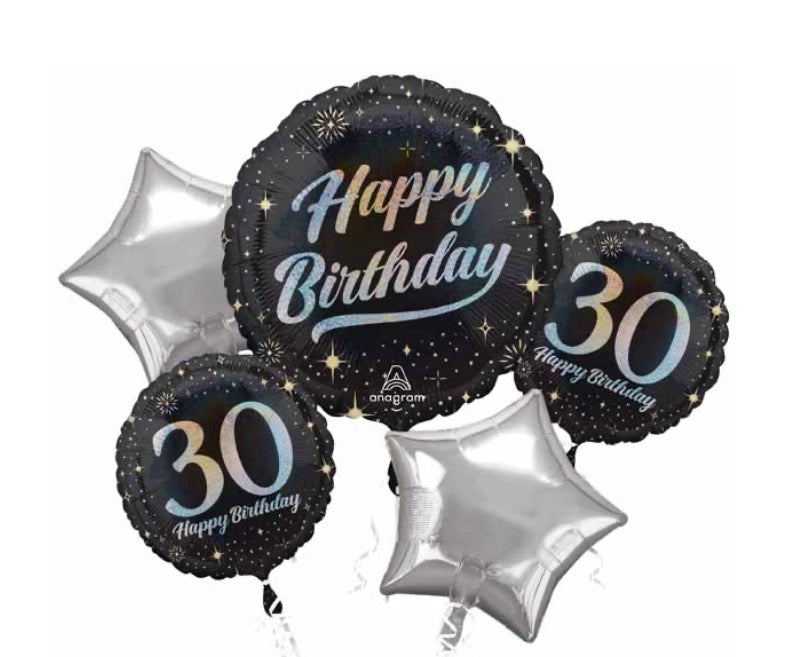 Sparkly happy birthday set foil balloon