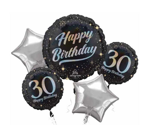 Sparkly happy birthday set foil balloon