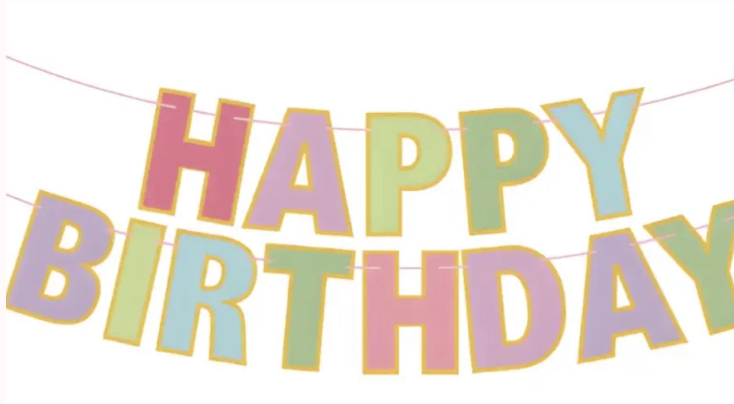 Happy birthday Banner Pastel Colours