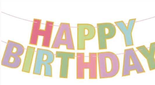 Happy birthday Banner Pastel Colours