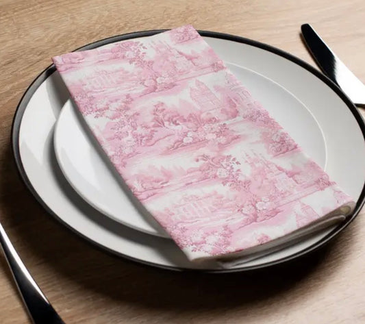 Pink toile  guest towel