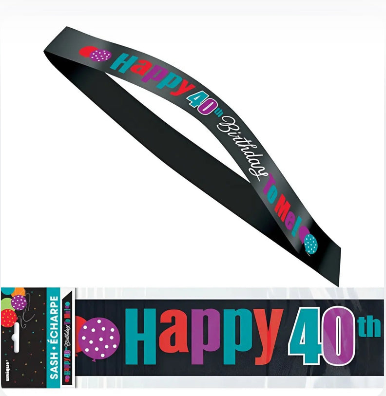 Happy 40th Birthday Sash