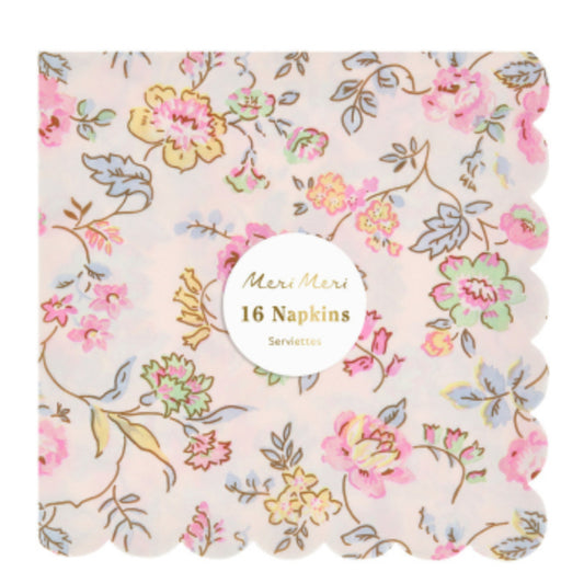 PINK CHINTZ SMALL NAPKINS|MERI MERI