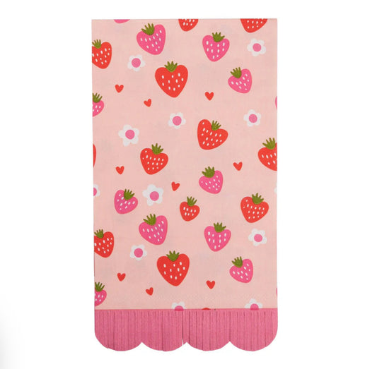 Berry Fringe Scallop Guest Napkin 24pk.
