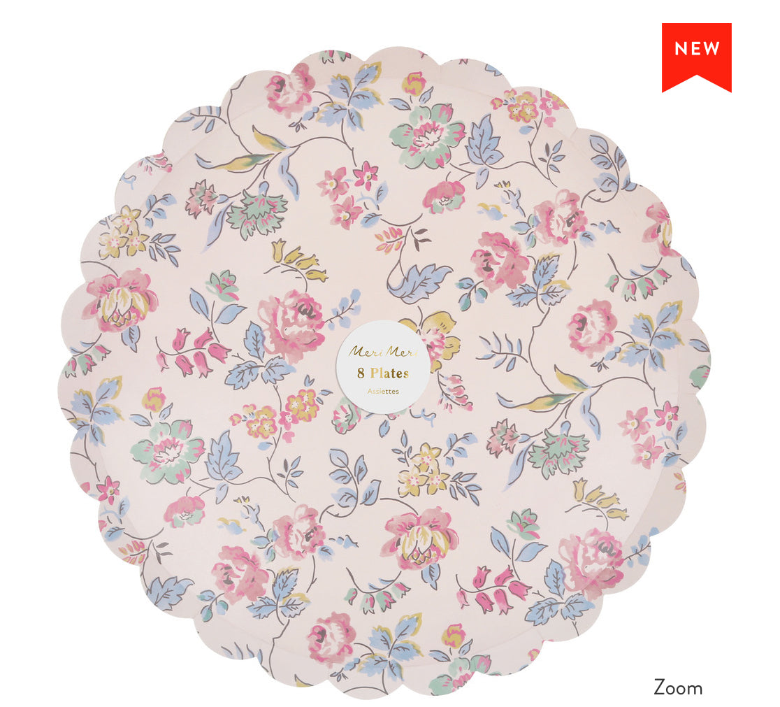 PINK CHINTZ DINNER PLATES|MERI MERI