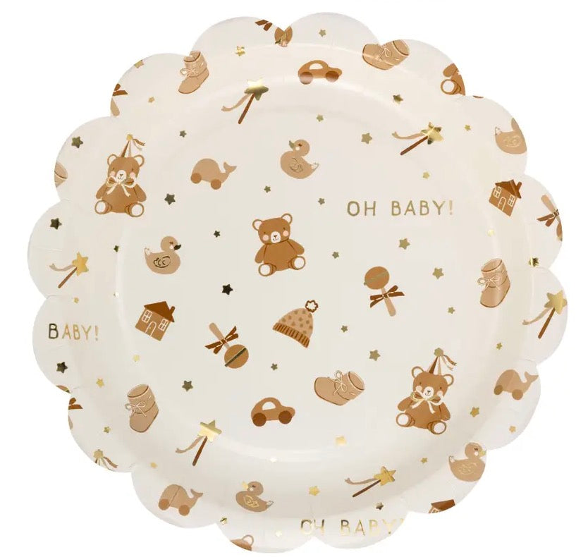 Teddy bear baby pattern plate