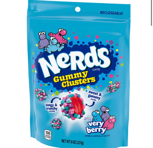 WONKA NERDS GUMMY CLUSTERS - VERY BERRY SUB BAG 8OZ