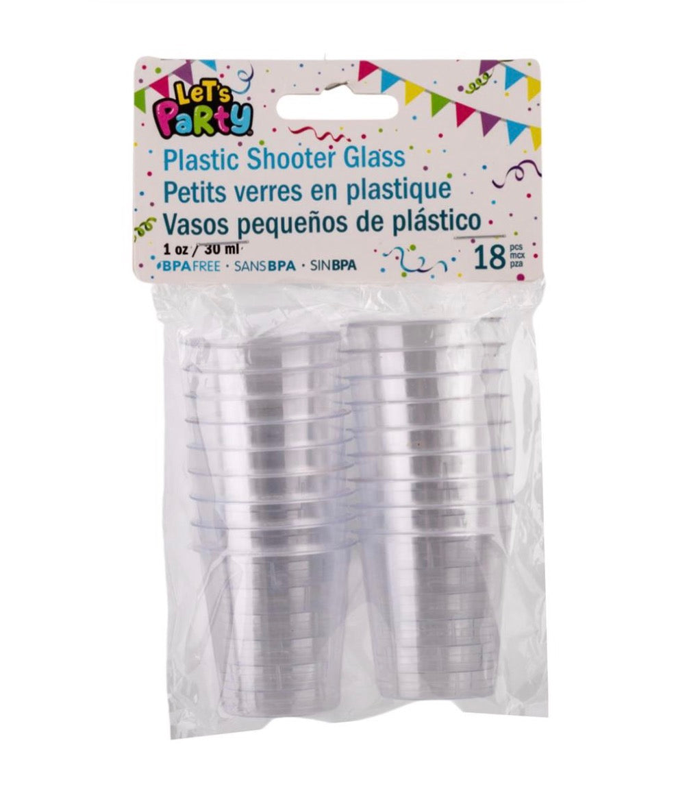 Let's Party 18 pcs Plastic Shooter Glass, Clear