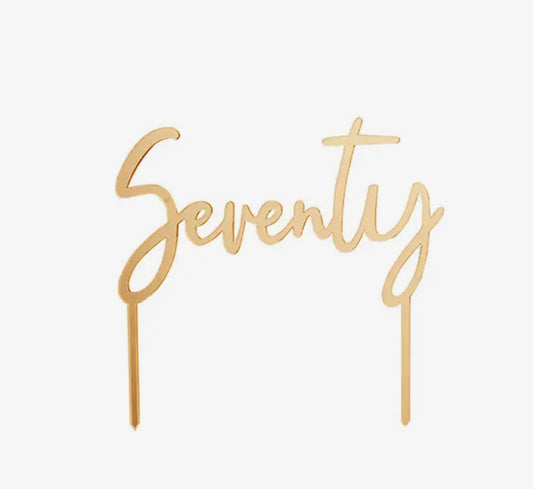 Gold'seventy' Acrylic Cake Topper