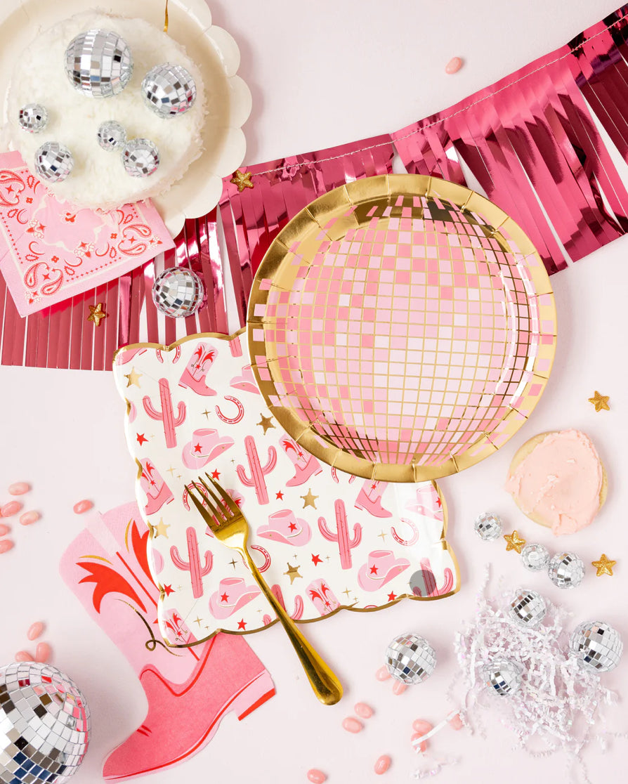 Pink Disco Ball Plate