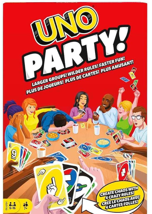 Mattel Games UNO Party Family Card Game for Large Groups, Kids and Adults
