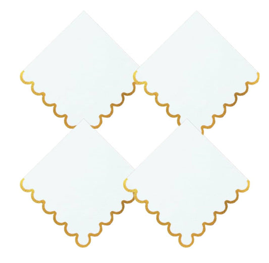Gold Scalloped Lunch Napkins