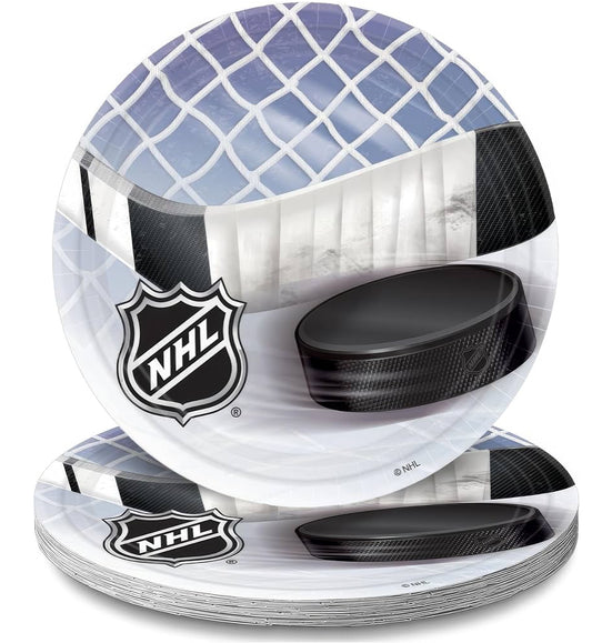 Amscan 8 Count NHL Ice Time Dessert Plates, 7"