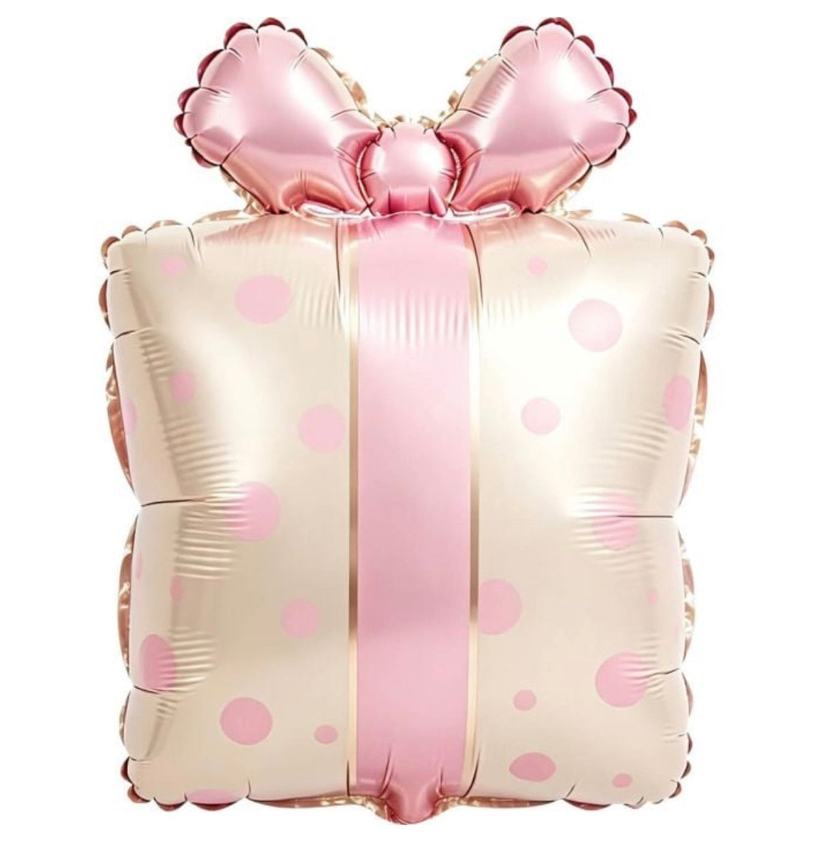 23" Pink Polka Dot Gift Present Balloon