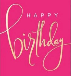 Gold and Magenta HBD Cocktail Napkin