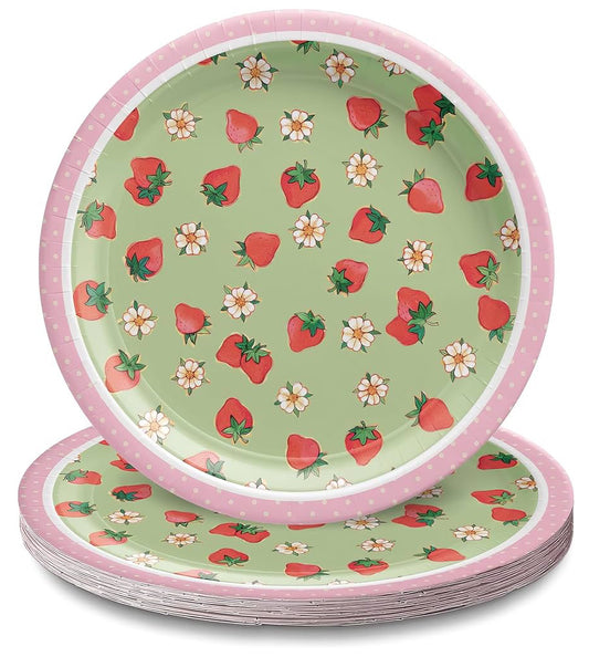 Green Strawberry Side Plates