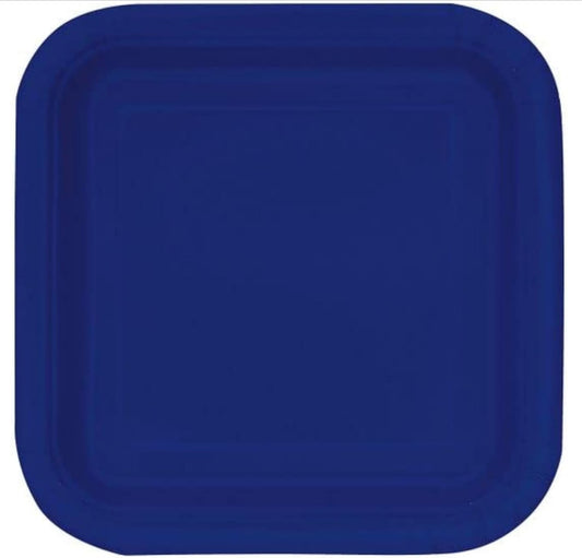 Navy Square Plate 9in