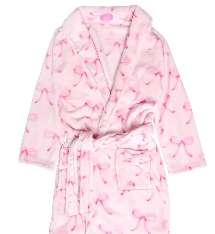 FLEECE PRINTED BATHROBE - BOW