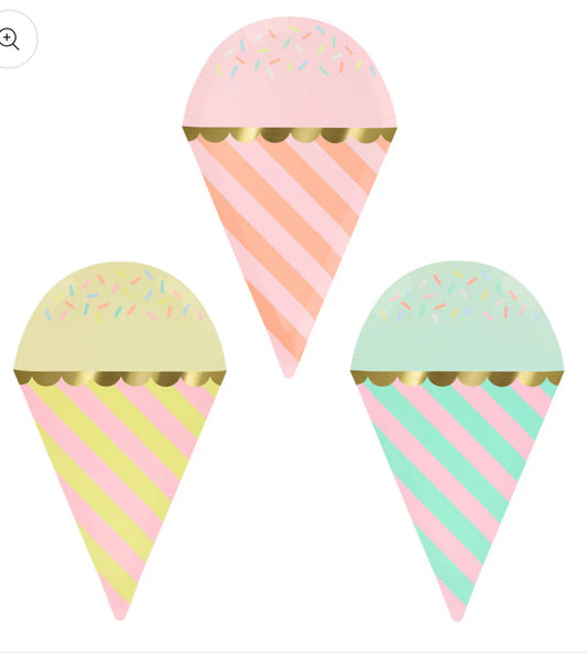 Ice Cream Plates - 8 Pack
