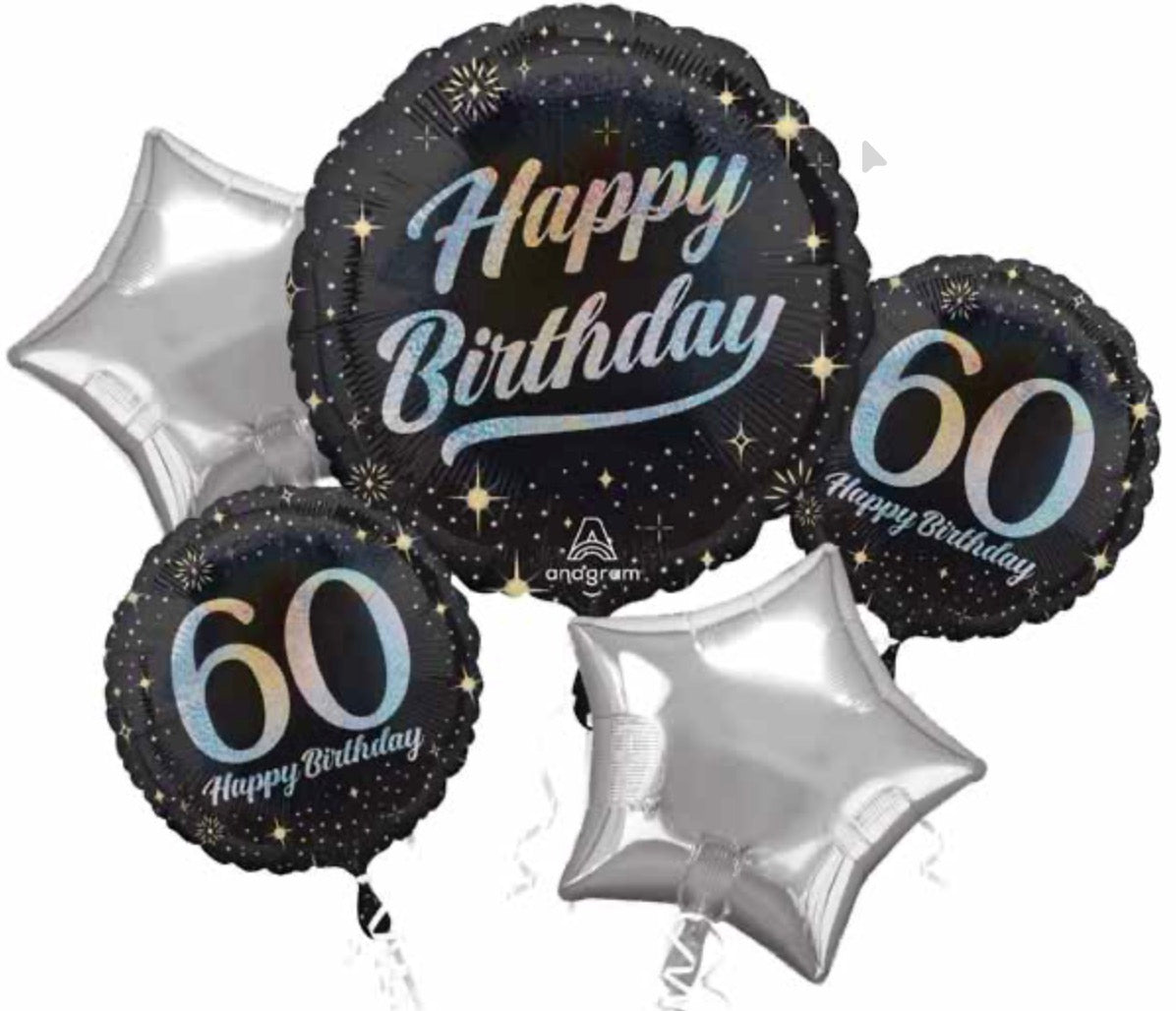 60th balloon bouquet
