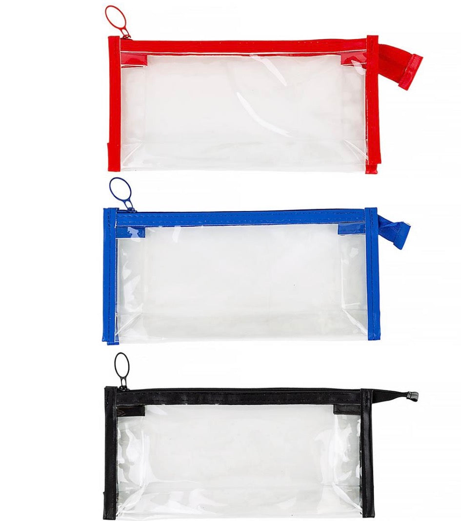 Clear Pencil Case, 3 Colors
