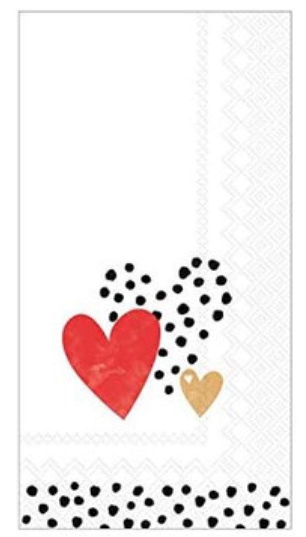 Love You Gold Red Guest Napkins