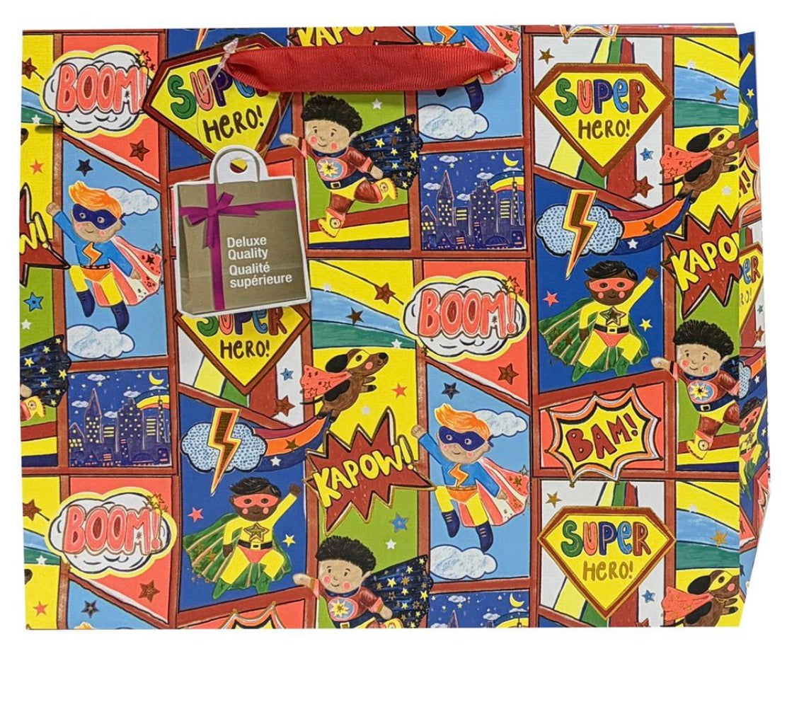 Paper T. Superheroes DLX Gift Bag, Horizontal Large