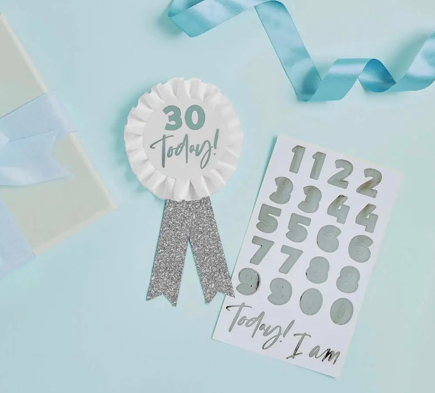 Milestone birthday badge personalized with sticker