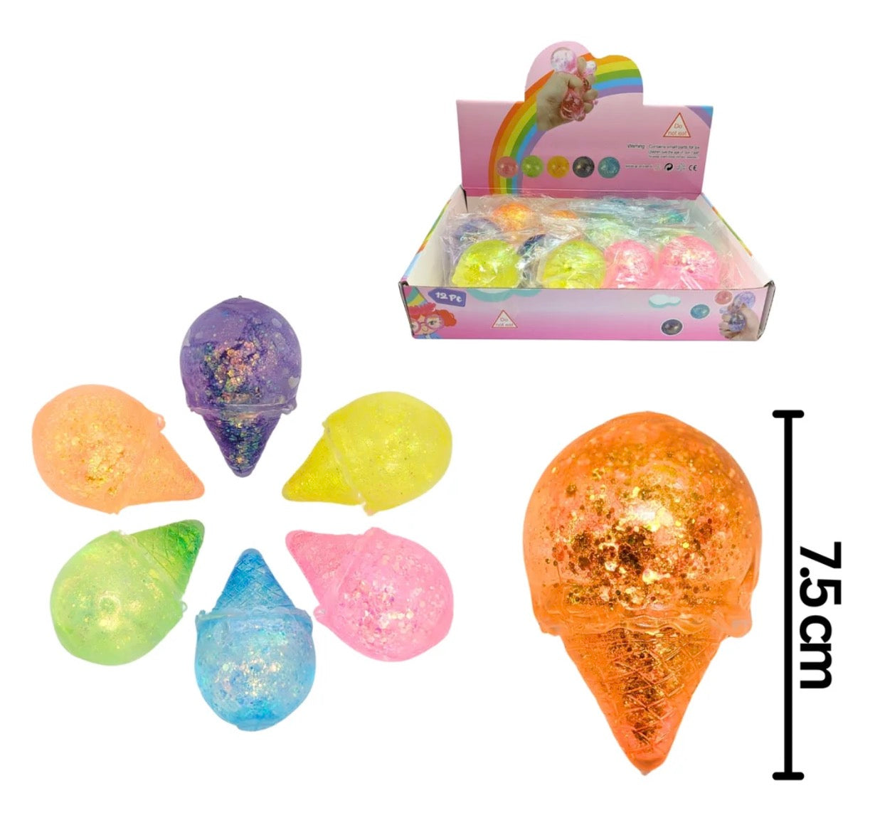Rainbow Sugar Ice Cream Ball 8cm
