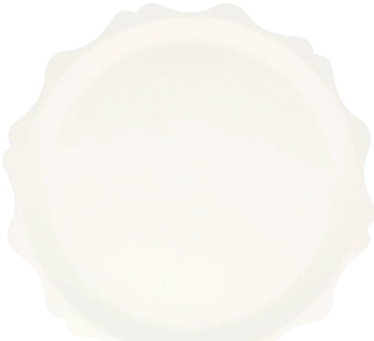 CREAM DECORATIVE EDGE COMPOSTABLE DINNER PLATES BY MERI MERI