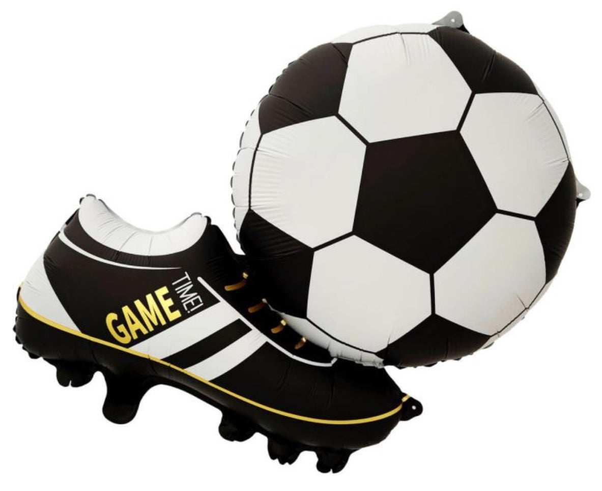 29" Black Cleats Kicking Soccer Ball Balloon