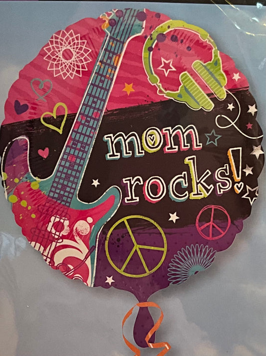 Mom Rocks Foil Balloon