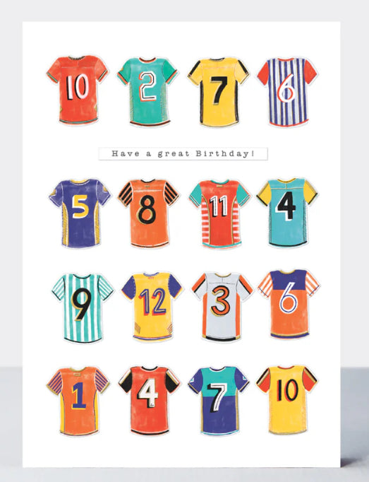 PRONTO - BIRTHDAY FOOTBALL SHIRTS - BIRTHDAY CARD