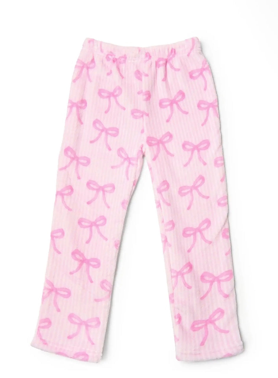 Striped Bow Printed Cozy Pajama Pants