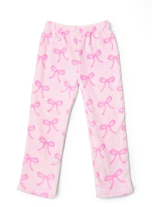 Striped Bow Printed Cozy Pajama Pants