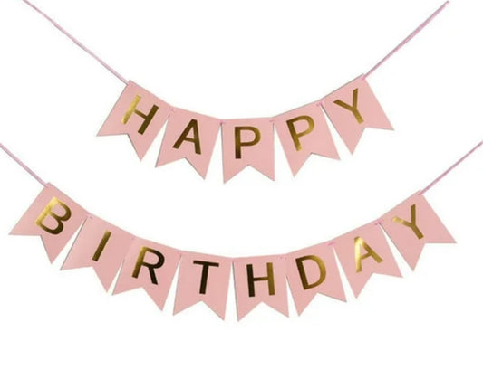 FETTI Happy Birthday Banner, Letters Fishtail Bunting Party Pull Flag Party Decoration Supplies