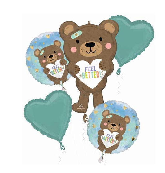Feel Better Bear Foil Balloon Bouquet