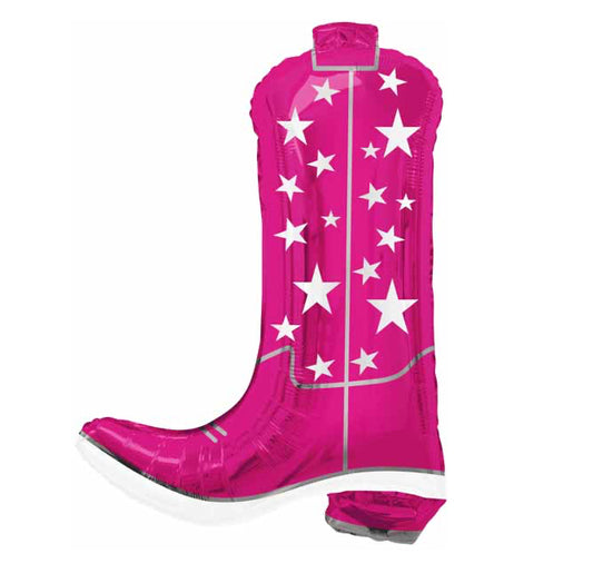 Pink Cowboy Boot Foil Balloon