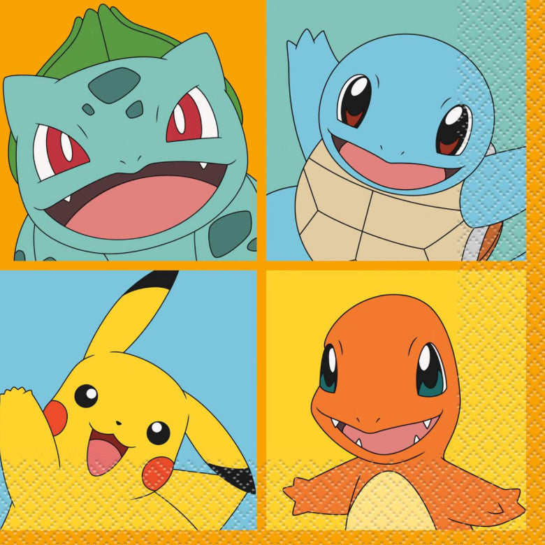 Nintendo Pokémon Pikachu Paper Disposable Lunch Napkins, 16-pk, for Birthday Party