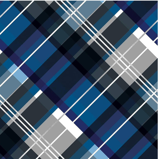 Blue Plaid Gift Wrap