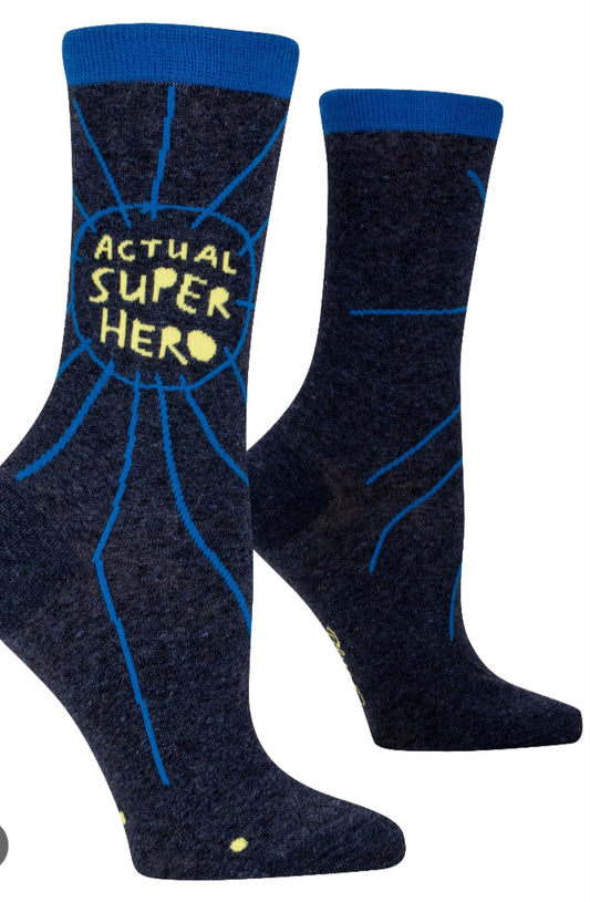 Blue Q Women’s Actual Super Hero Socks